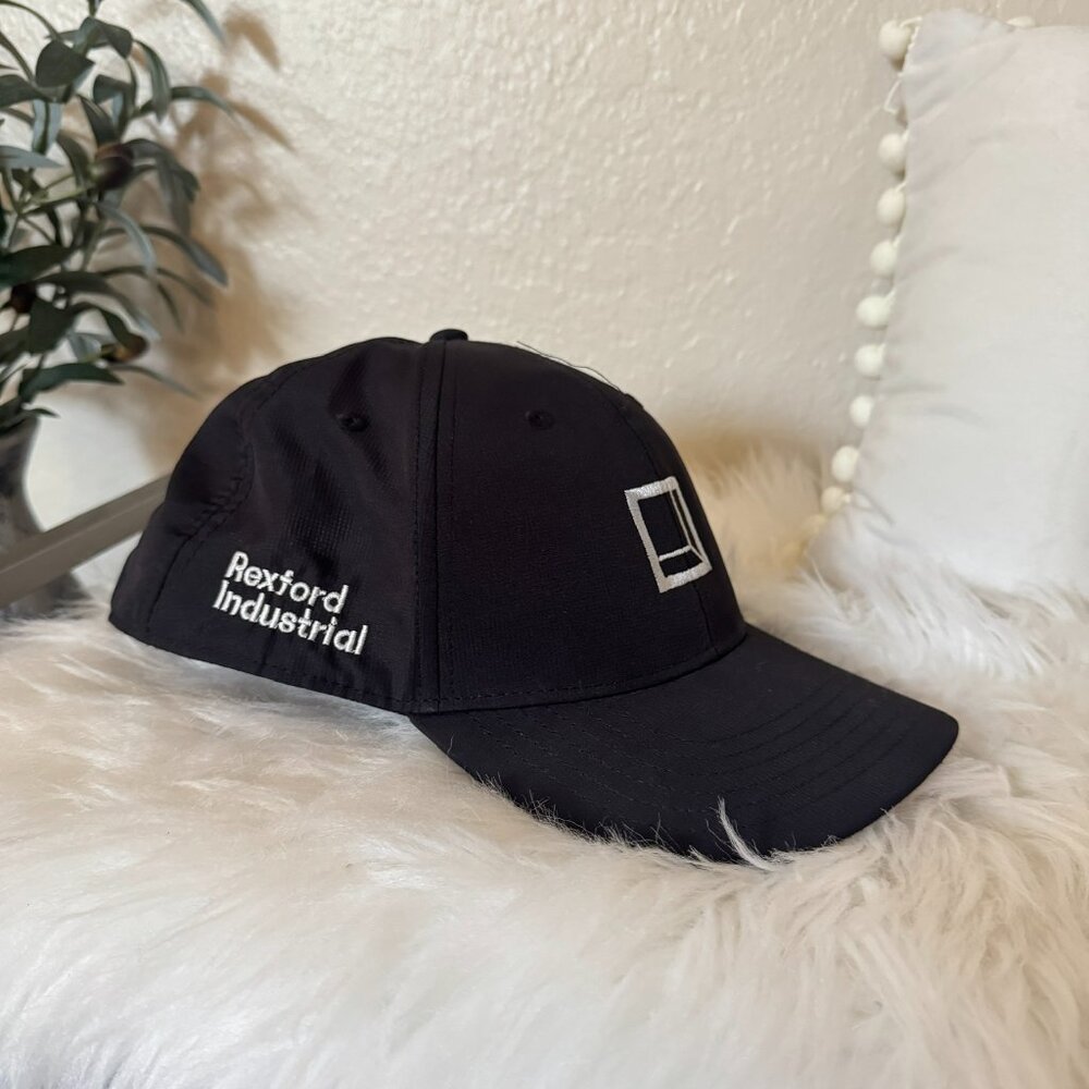 Rexford Industrial Black Adjustable Baseball Cap | Minimal Logo Hat